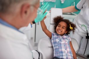 child in dentist chair