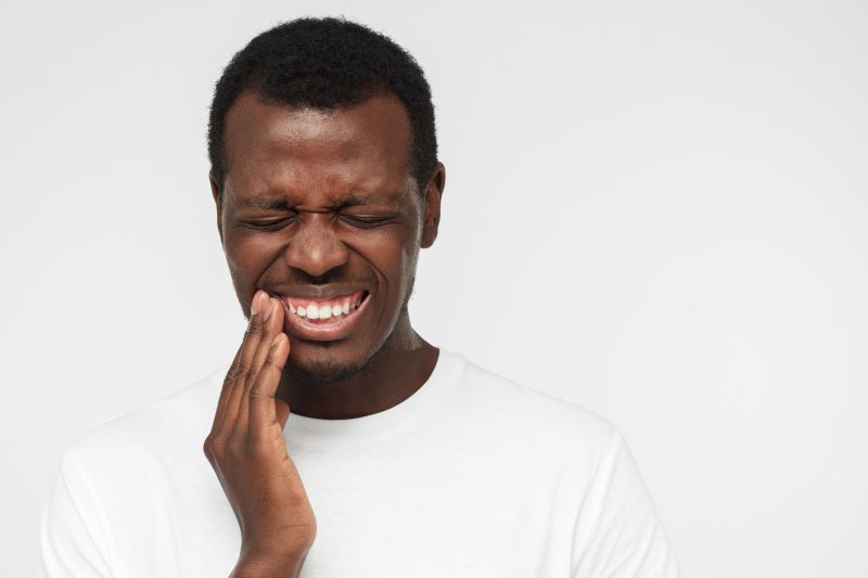 Man experiencing a toothache